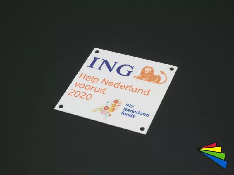 Logoplaatje ING bank mooie heldere kleuren