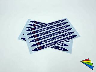 Stickers voor leidingmarkeringen